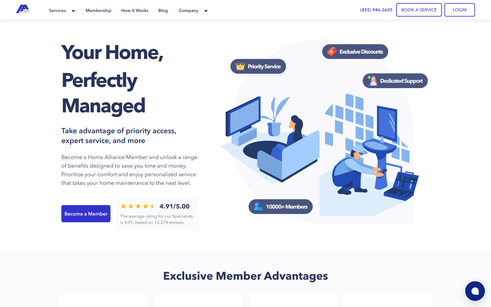 Страница членства Home Alliance: «Your Home, Perfectly Managed»